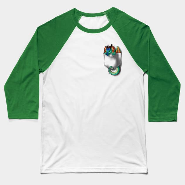 Wings of Fire - Pocket Glory Dragon Baseball T-Shirt by Biohazardia